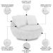 Poltrona Decorativa Redonda Giratória com Almofadas Saphire M22 Bouclê Branco - Mpozenato