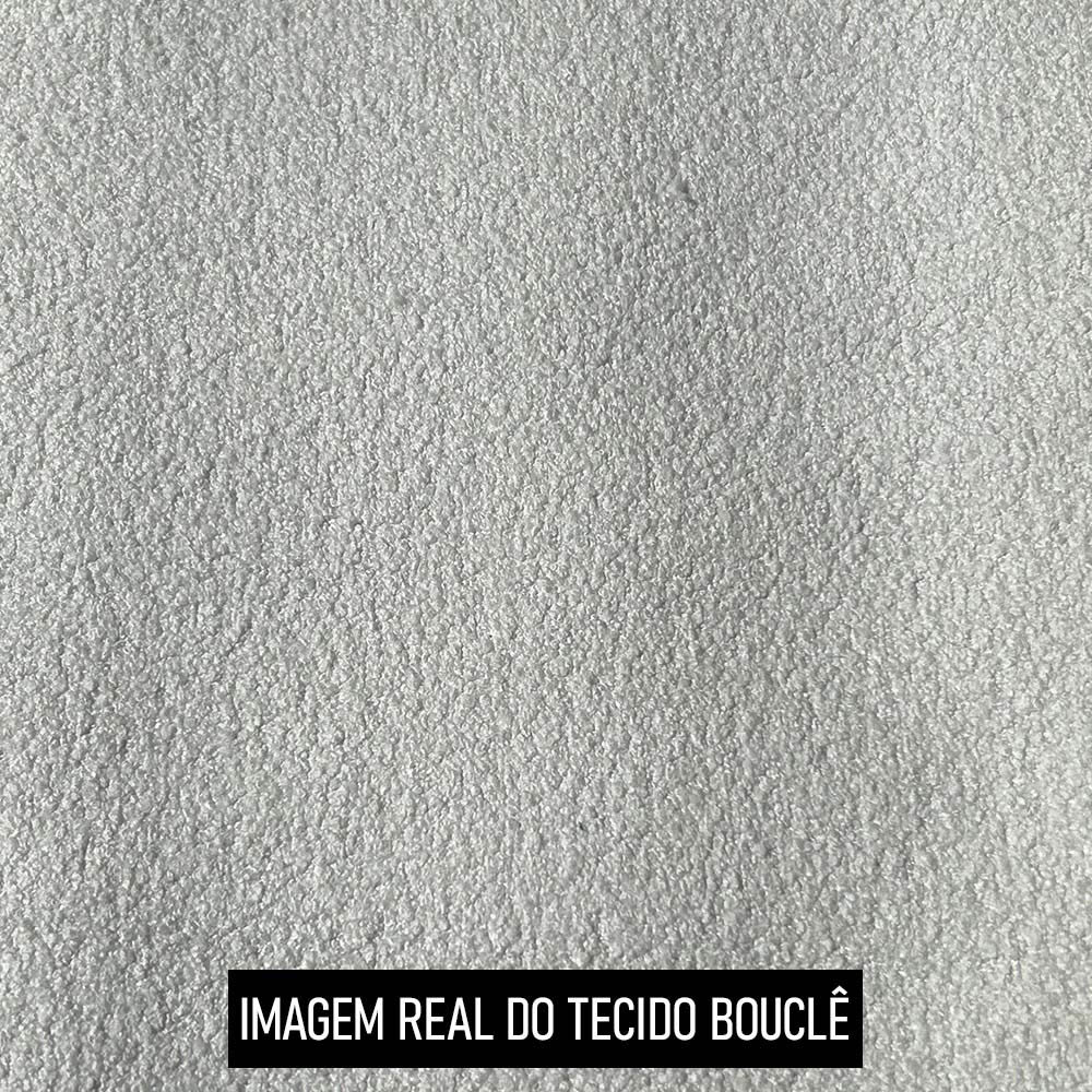 Poltrona Decorativa Redonda Giratória com Almofadas Saphire M22 Bouclê Branco - Mpozenato