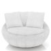 Poltrona Decorativa Redonda Giratória com Almofadas Saphire M22 Bouclê Branco - Mpozenato