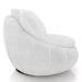 Poltrona Decorativa Redonda Giratória com Almofadas Saphire M22 Bouclê Branco - Mpozenato