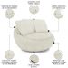 Poltrona Decorativa Redonda Giratória com Almofadas Saphire M22 Boucle Cru - Mpozenato