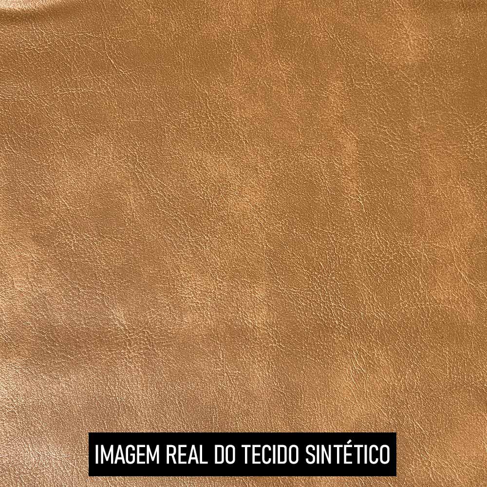 Poltrona Decorativa Redonda Giratória com Almofadas Saphire M22 Sintético Caramelo - Mpozenato
