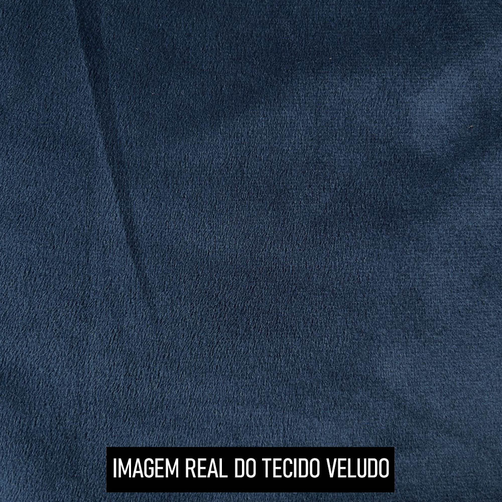 Poltrona Decorativa Redonda Giratória com Almofadas Saphire M22 Veludo Azul - Mpozenato