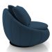 Poltrona Decorativa Redonda Giratória com Almofadas Saphire M22 Veludo Azul - Mpozenato