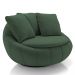 Poltrona Decorativa Redonda Giratória com Almofadas Saphire M22 Veludo Verde - Mpozenato