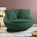 Poltrona Decorativa Redonda Giratória com Almofadas Saphire M22 Veludo Verde - Mpozenato