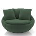 Poltrona Decorativa Redonda Giratória com Almofadas Saphire M22 Veludo Verde - Mpozenato