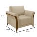 Poltrona Decorativa Sala de Estar 102cm Pés Madeira Roya M22 Linho Bege - Mpozenato