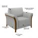 Poltrona Decorativa Sala de Estar 102cm Pés Madeira Roya M22 Linho Cinza - Mpozenato