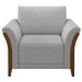 Poltrona Decorativa Sala de Estar 102cm Pés Madeira Roya M22 Linho Cinza - Mpozenato