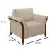 Poltrona Decorativa Sala de Estar 102cm Pés Madeira Roya M22 Linho Cru - Mpozenato