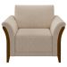 Poltrona Decorativa Sala de Estar 102cm Pés Madeira Roya M22 Linho Cru - Mpozenato