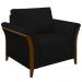 Poltrona Decorativa Sala de Estar 102cm Pés Madeira Roya M22 Veludo Preto - Mpozenato