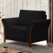 Poltrona Decorativa Sala de Estar 102cm Pés Madeira Roya M22 Veludo Preto - Mpozenato