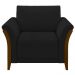 Poltrona Decorativa Sala de Estar 102cm Pés Madeira Roya M22 Veludo Preto - Mpozenato