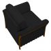 Poltrona Decorativa Sala de Estar 102cm Pés Madeira Roya M22 Veludo Preto - Mpozenato
