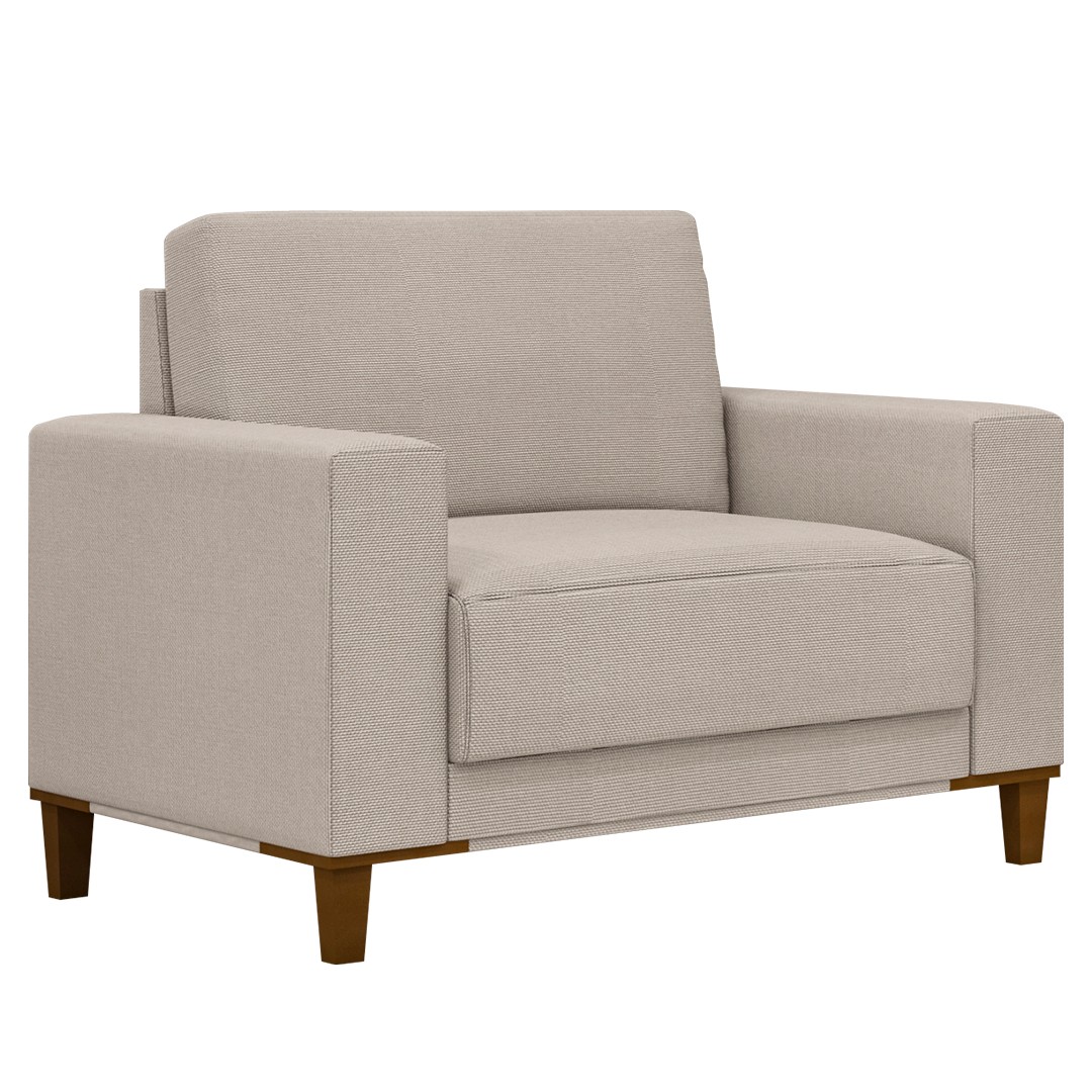 Poltrona Decorativa Sala de Estar Kit 02 Zaire M22 Linho Areia - Mpozenato