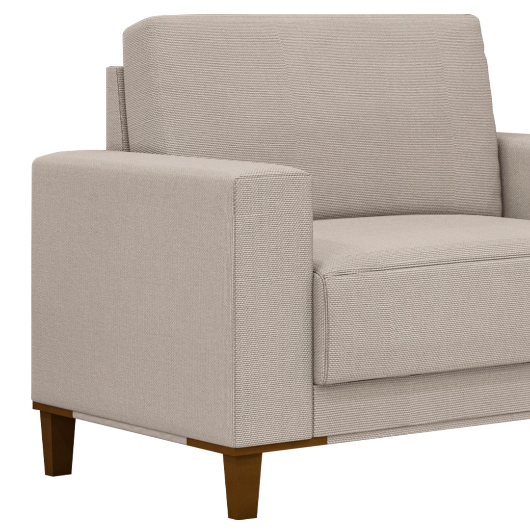 Poltrona Decorativa Sala de Estar Kit 02 Zaire M22 Linho Areia - Mpozenato