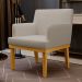 Poltrona Decorativa Sala de Estar e Recepção Vitória W01 Linho Bege - Mpozenato
