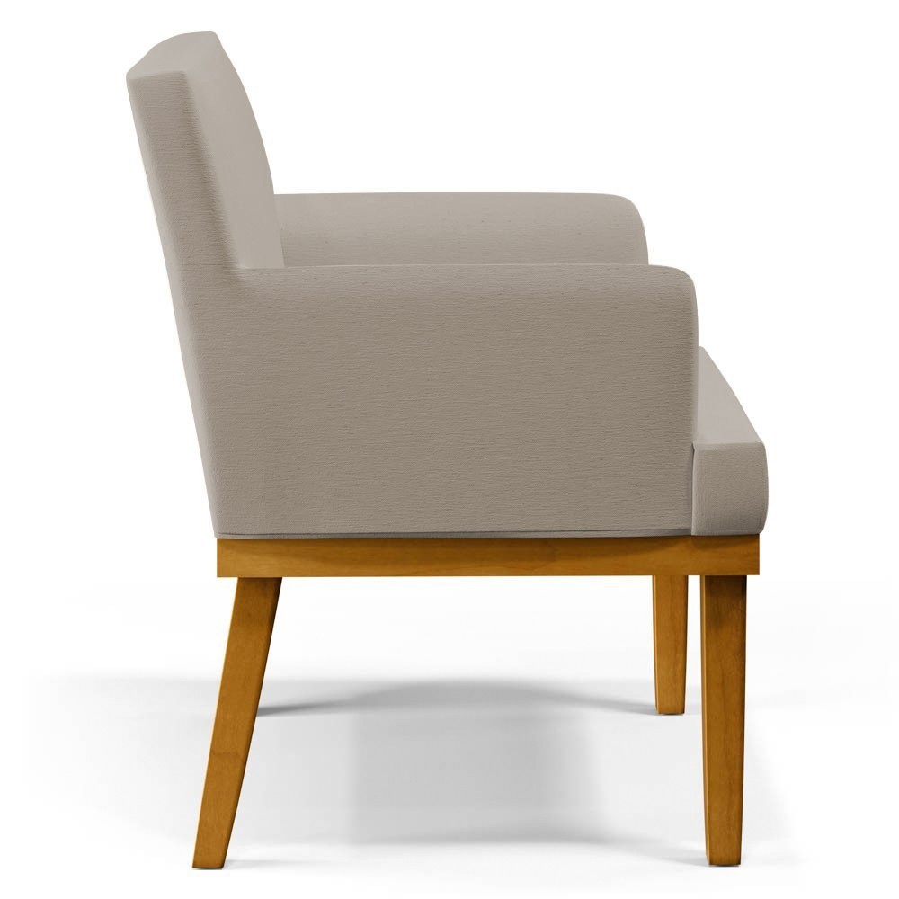 Poltrona Decorativa Sala de Estar e Recepção Vitória W01 Linho Bege - Mpozenato