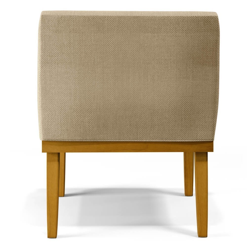 Poltrona Decorativa Sala de Estar e Recepção Vitória W01 Linho Bege Escuro - Mpozenato