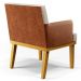 Poltrona Decorativa Sala de Estar e Recepção Vitória W01 Linho Bege/Sintético Camel - Mpozenato