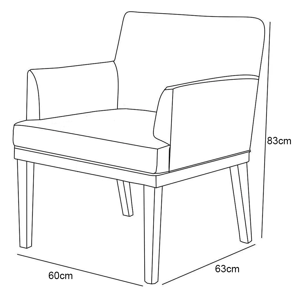 Poltrona Decorativa Sala de Estar e Recepção Vitória W01 Linho Cinza - Mpozenato