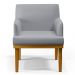 Poltrona Decorativa Sala de Estar e Recepção Vitória W01 Linho Cinza - Mpozenato
