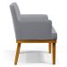 Poltrona Decorativa Sala de Estar e Recepção Vitória W01 Linho Cinza - Mpozenato