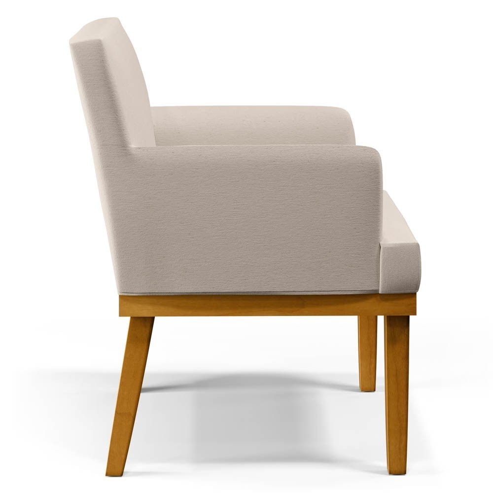 Poltrona Decorativa Sala de Estar e Recepção Vitória W01 Linho Cru - Mpozenato
