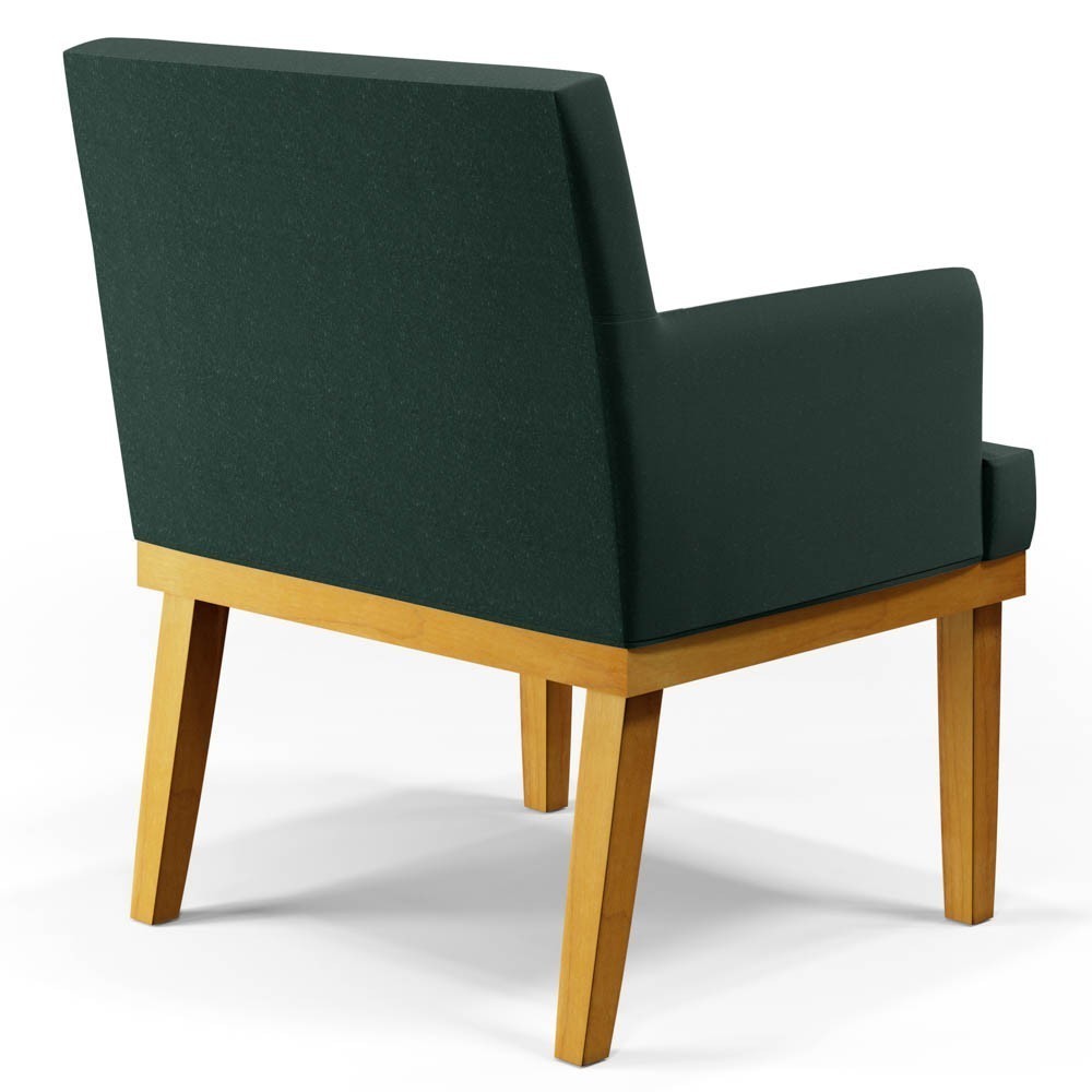 Poltrona Decorativa Sala de Estar e Recepção Vitória W01 Linho Verde - Mpozenato