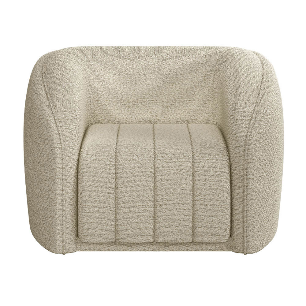 Poltrona Decorativa para Sala 112cm Meris M22 Bouclê Bege - Mpozenato