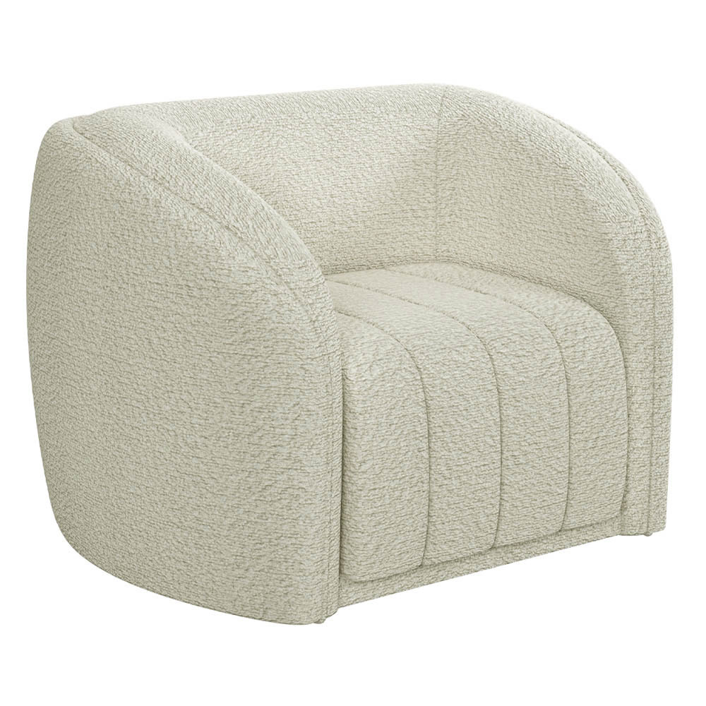 Poltrona Decorativa para Sala 112cm Meris M22 Bouclê Cru - Mpozenato