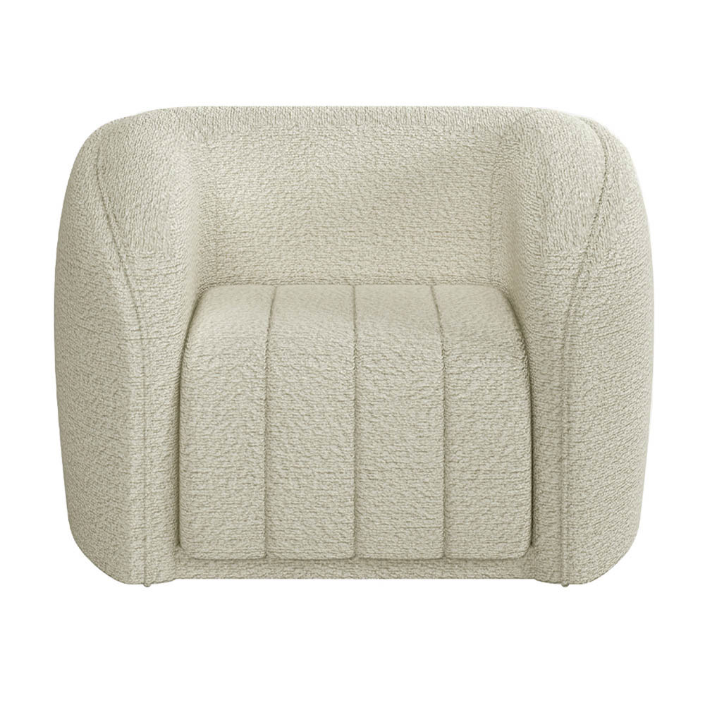 Poltrona Decorativa para Sala 112cm Meris M22 Bouclê Cru - Mpozenato