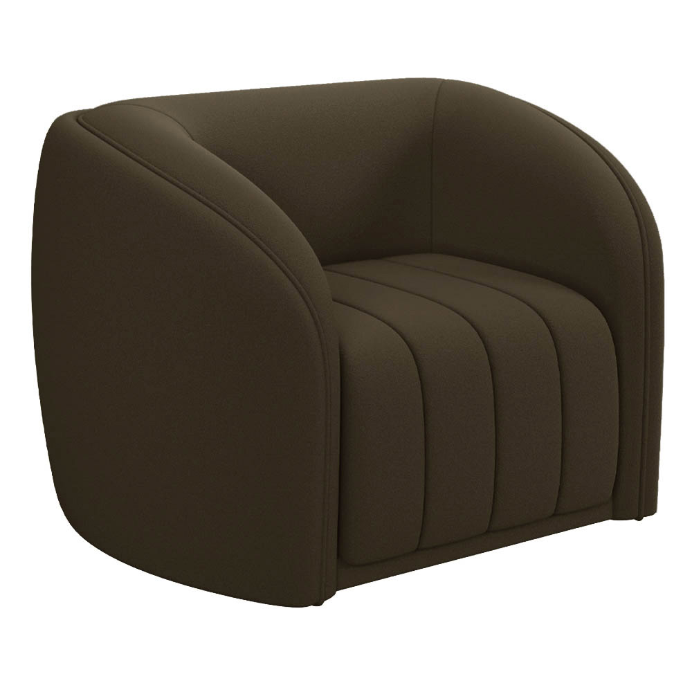 Poltrona Decorativa para Sala 112cm Meris M22 Veludo Marrom - Mpozenato
