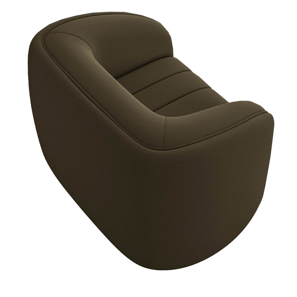Poltrona Decorativa para Sala 112cm Meris M22 Veludo Marrom - Mpozenato