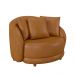 Poltrona Decorativa para Sala 122cm Pés Madeira Kaly M22 Sintético Caramelo - Mpozenato