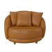 Poltrona Decorativa para Sala 122cm Pés Madeira Kaly M22 Sintético Caramelo - Mpozenato