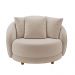 Poltrona Decorativa para Sala 122cm Pés Madeira Kaly M22 Veludo Bege - Mpozenato