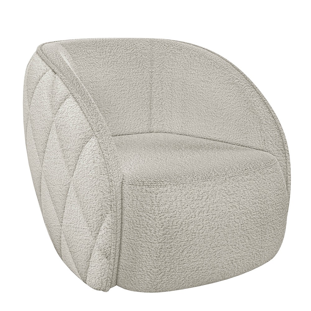 Poltrona Decorativa para Sala 90cm Tressê Zion M22 Bouclê Branco - Mpozenato