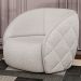 Poltrona Decorativa para Sala 90cm Tressê Zion M22 Bouclê Branco - Mpozenato