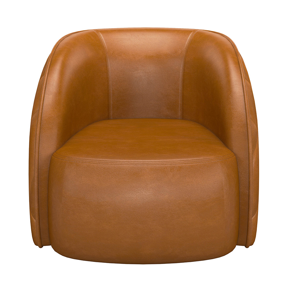 Poltrona Decorativa para Sala 90cm Tressê Zion M22 Sintético Caramelo - Mpozenato