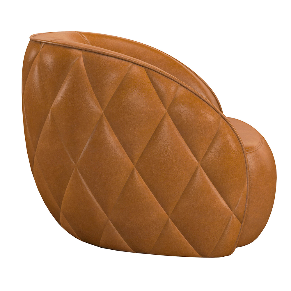 Poltrona Decorativa para Sala 90cm Tressê Zion M22 Sintético Caramelo - Mpozenato