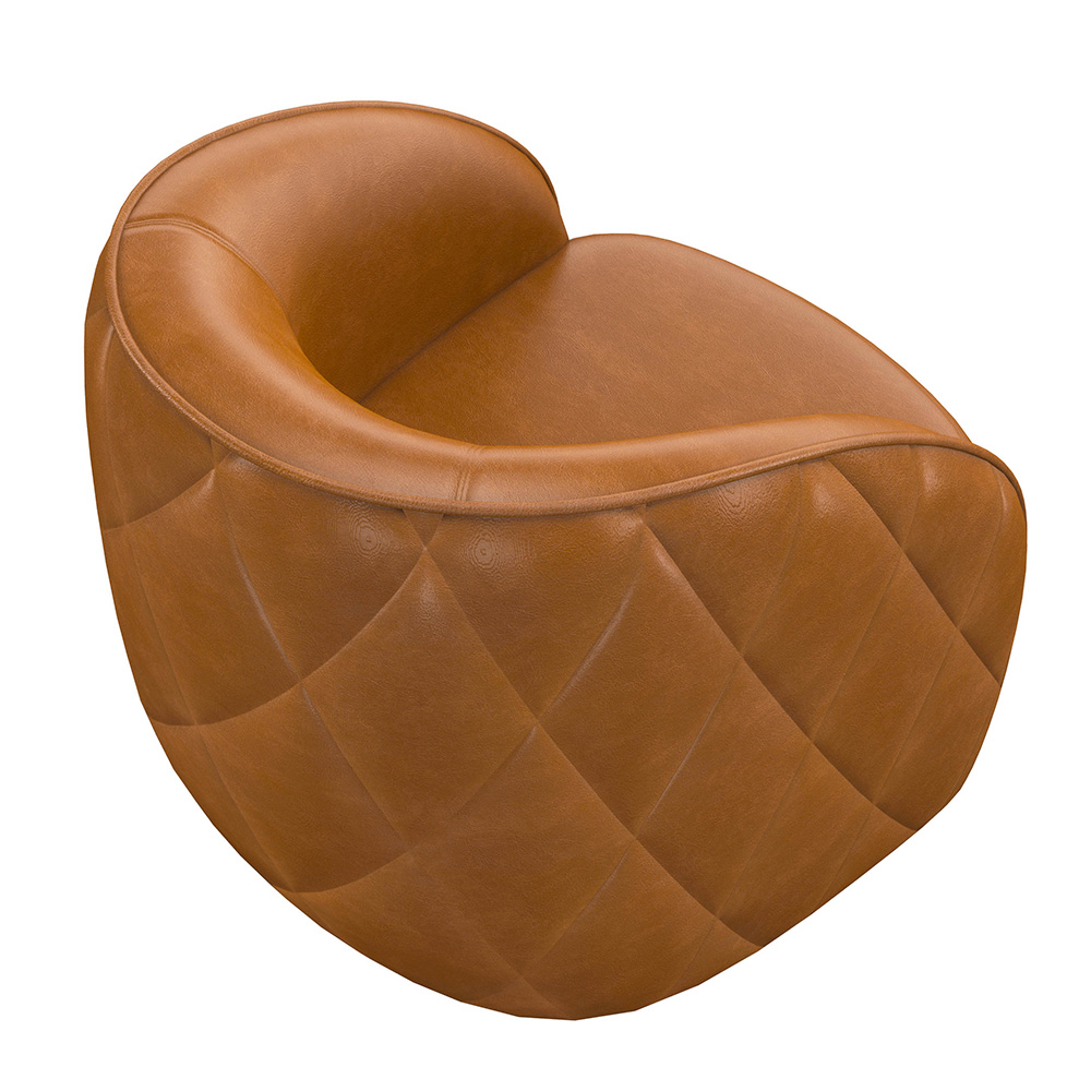 Poltrona Decorativa para Sala 90cm Tressê Zion M22 Sintético Caramelo - Mpozenato