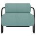 Poltrona Decorativa para Sala Industrial Kira Z08 Boucle Azul - Mpozenato