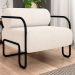 Poltrona Decorativa para Sala Industrial Kira Z08 Boucle Bege - Mpozenato