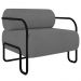 Poltrona Decorativa para Sala Industrial Kira Z08 Boucle Cinza - Mpozenato