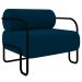 Poltrona Decorativa para Sala Industrial Kira Z08 Veludo Azul - Mpozenato