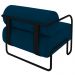 Poltrona Decorativa para Sala Industrial Kira Z08 Veludo Azul - Mpozenato