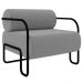 Poltrona Decorativa para Sala Industrial Kira Z08 Veludo Cinza - Mpozenato